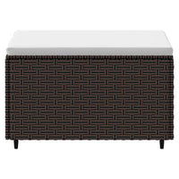 Poggiapiedi da Giardino con Cuscini 2 pz in Polyrattan Marrone 319757