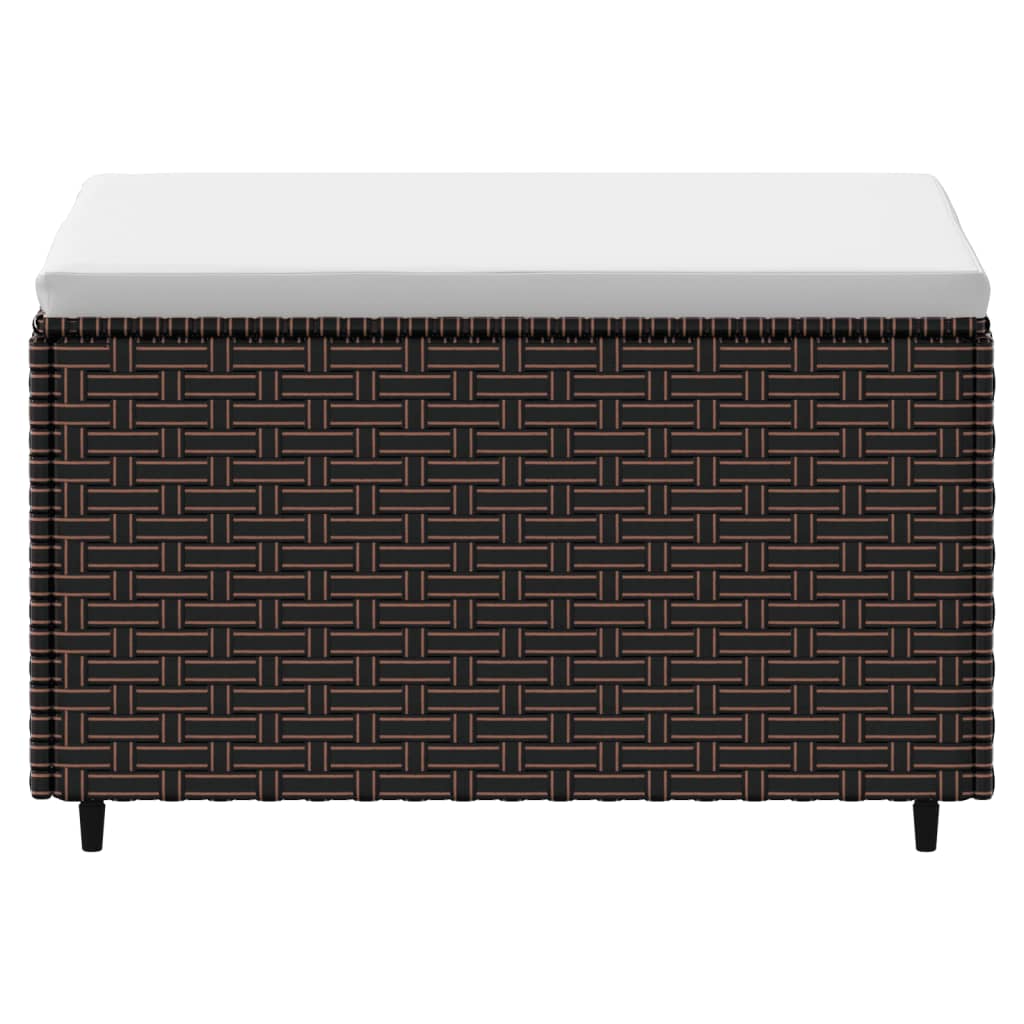 Poggiapiedi da Giardino con Cuscini 2 pz in Polyrattan Marrone 319757