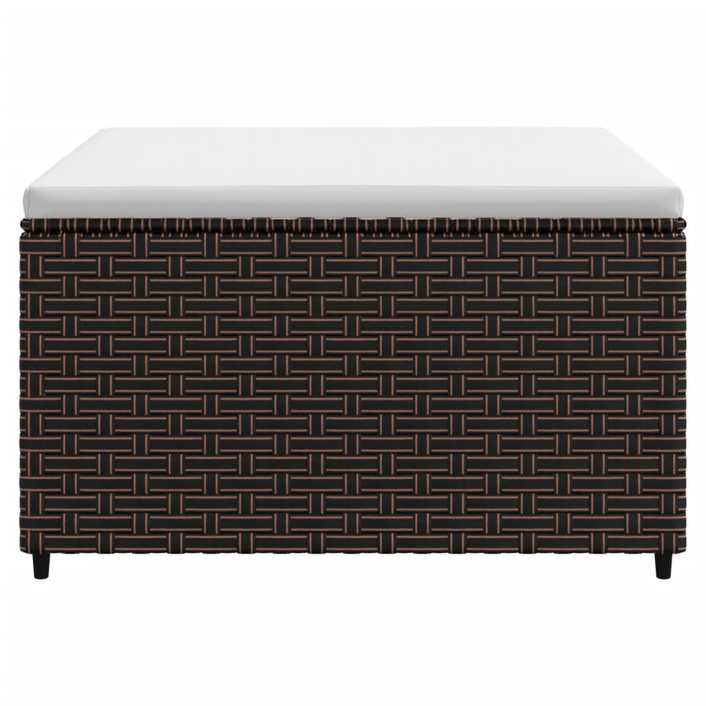 Poggiapiedi da Giardino con Cuscini 2 pz in Polyrattan Marrone 319757