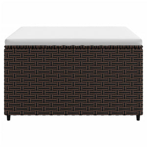Poggiapiedi da Giardino con Cuscini 2 pz in Polyrattan Marrone 319757