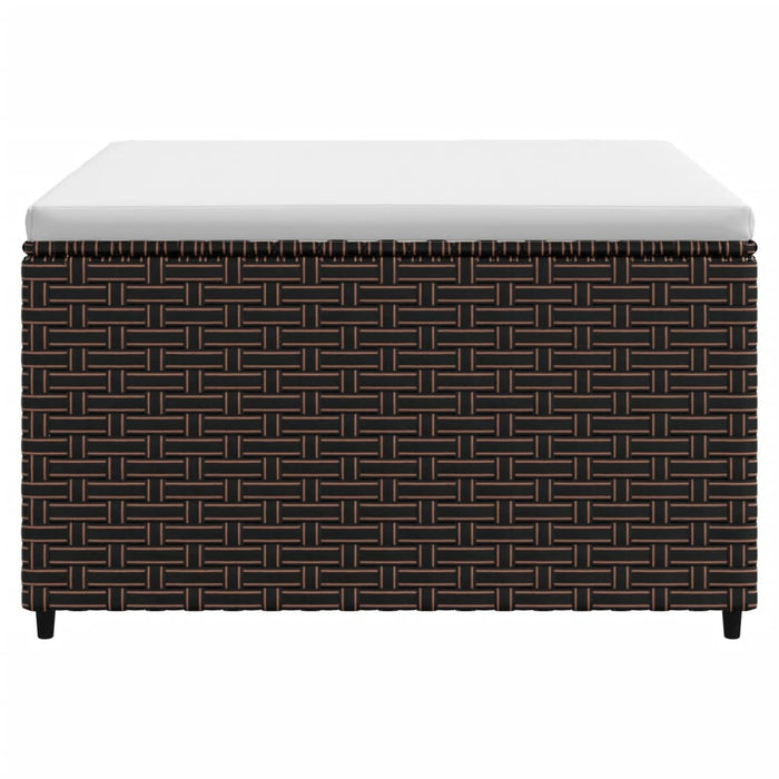 Poggiapiedi da Giardino con Cuscini 2 pz in Polyrattan Marrone 319757