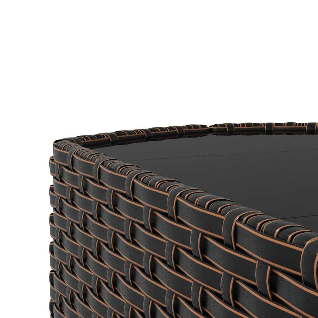 Set Mobili da Giardino 3 pz con Cuscini in Polyrattan Marrone 319759