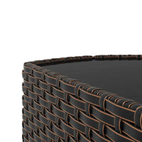 Set Mobili da Giardino 3 pz con Cuscini in Polyrattan Marrone 319759