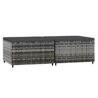 Poggiapiedi da Giardino con Cuscini 2 pz in Polyrattan Grigiocod mxl 106085