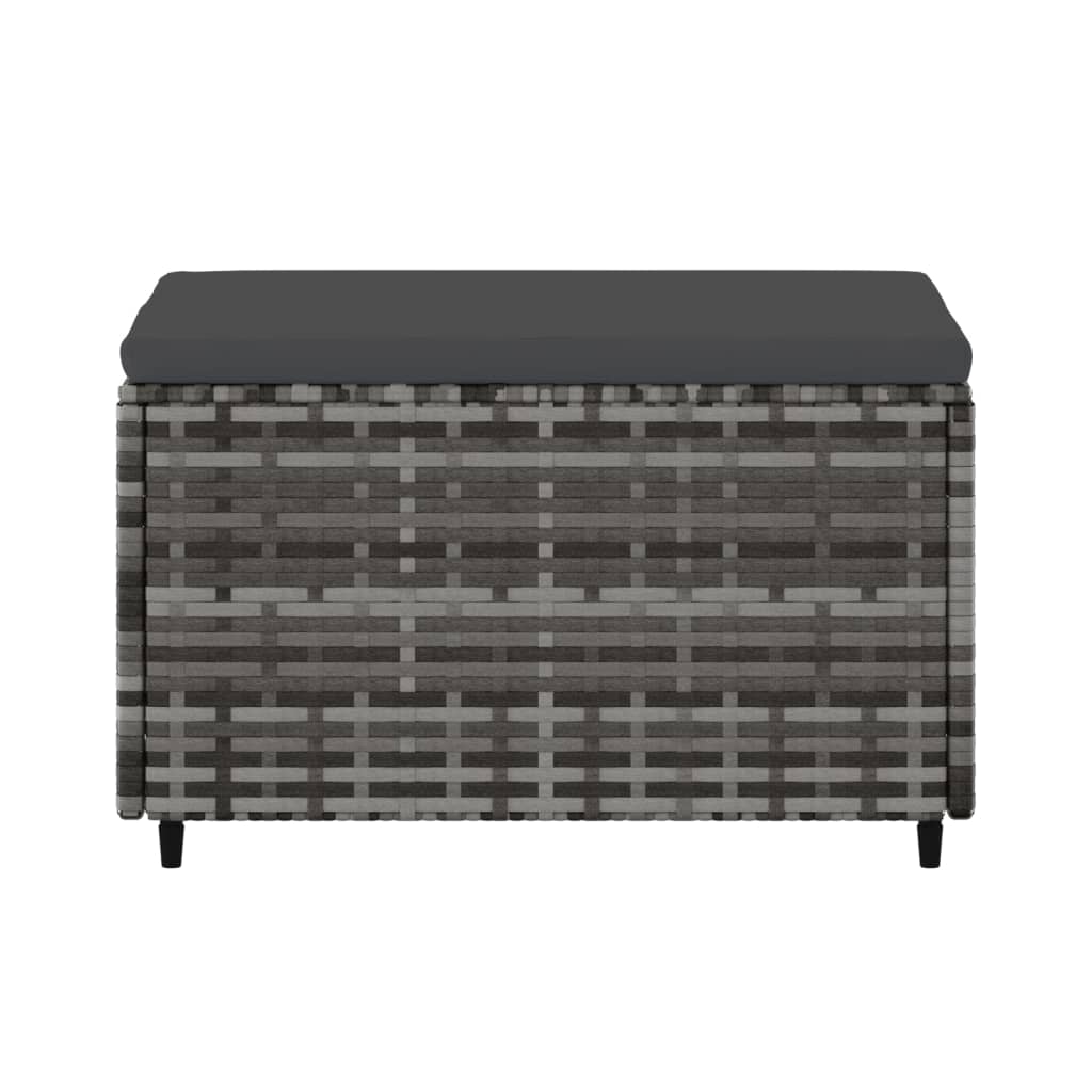 Poggiapiedi da Giardino con Cuscini 2 pz in Polyrattan Grigio 319773