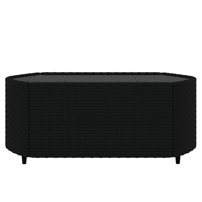 Set Divani da Giardino 3 pz con Cuscini Nero in Polyrattan 319807