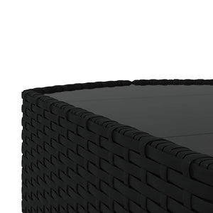 Set Divani da Giardino 3 pz con Cuscini Nero in Polyrattan 319807