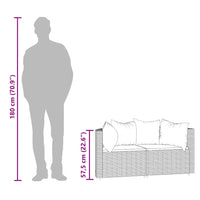 Divani Angolari da Giardino con Cuscini 2pz Polyrattan Marrone 319838