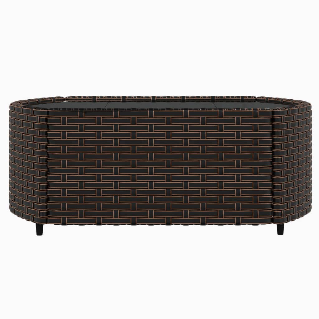 Set Mobili da Giardino 4 pz con Cuscini in Polyrattan Marrone 319840