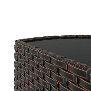 Set Mobili da Giardino 4 pz con Cuscini in Polyrattan Marrone 319840