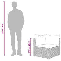 Divano Angolare da Giardino con Cuscini in Polyrattan Grigio 319841