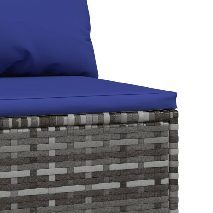 Divani Centrali da Giardino con Cuscini 2pz Polyrattan Grigio 319850