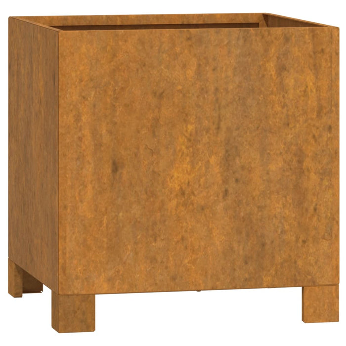 Vassoio fioriera aiuola rialzata piante fiori terrazza giardino con piedini arrugginiti 32 x 30 x 33 cm acciaio corten marrone 02_0038178