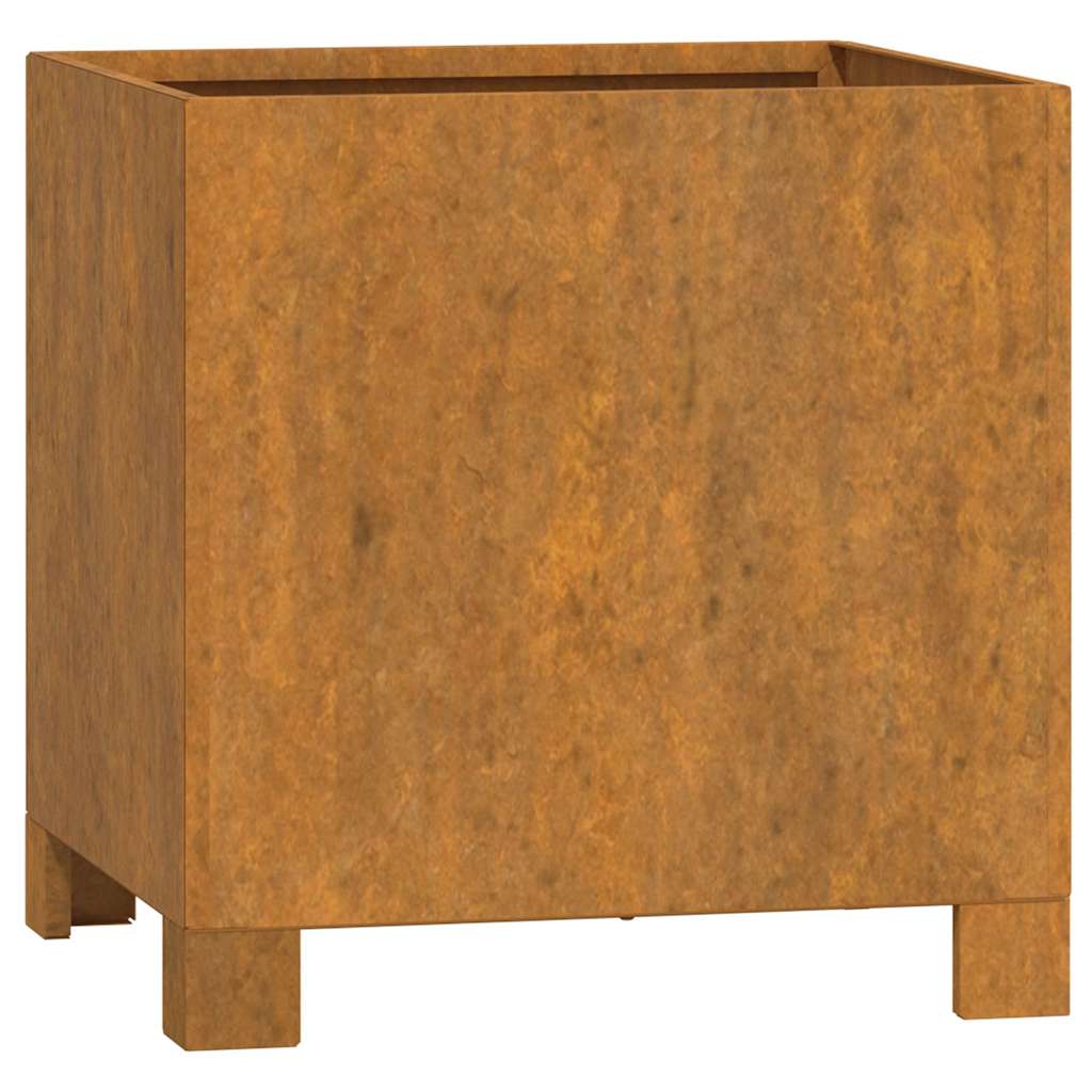 Fioriera con Gambe Ruggine-Vaso-Contenitore per Piante 30x30x30 cm Acciaio Corten