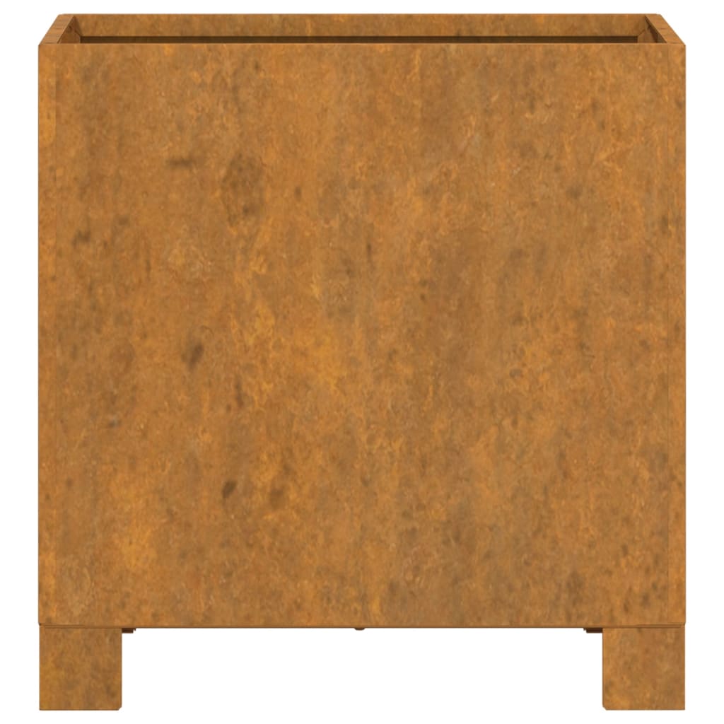 Vassoio fioriera aiuola rialzata piante fiori terrazza giardino con piedini arrugginiti 32 x 30 x 33 cm acciaio corten marrone 02_0038178