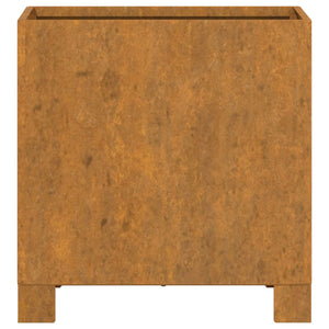 Vassoio fioriera aiuola rialzata piante fiori terrazza giardino con piedini arrugginiti 32 x 30 x 33 cm acciaio corten marrone 02_0038178