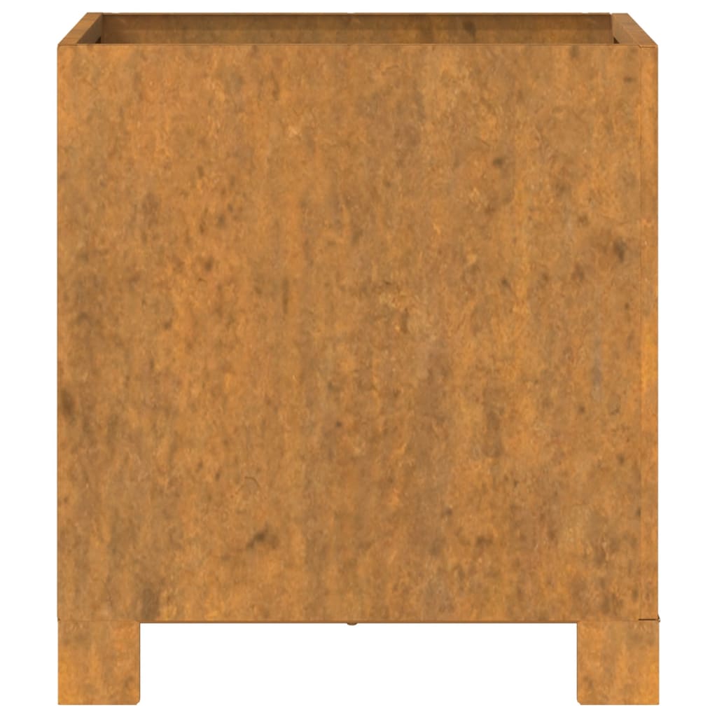 Vassoio fioriera aiuola rialzata piante fiori terrazza giardino con piedini arrugginiti 32 x 30 x 33 cm acciaio corten marrone 02_0038178