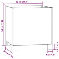 Fioriera con Gambe Ruggine-Vaso-Contenitore per Piante 30x30x30 cm Acciaio Corten