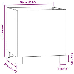 Fioriera con Gambe Ruggine-Vaso-Contenitore per Piante 30x30x30 cm Acciaio Corten