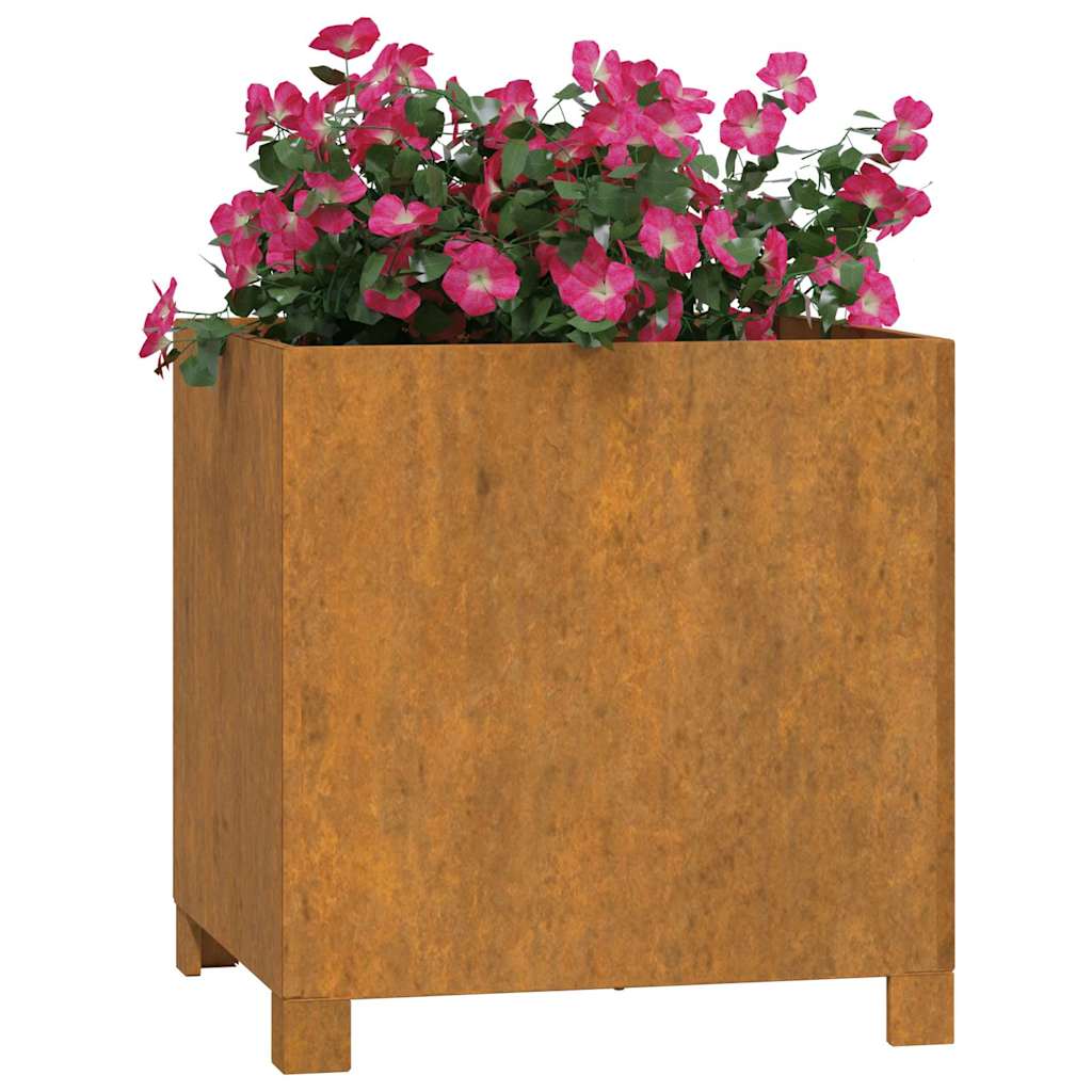Fioriera con Gambe Ruggine-Vaso-Contenitore per Piante 40x40x40 cm Acciaio Corten