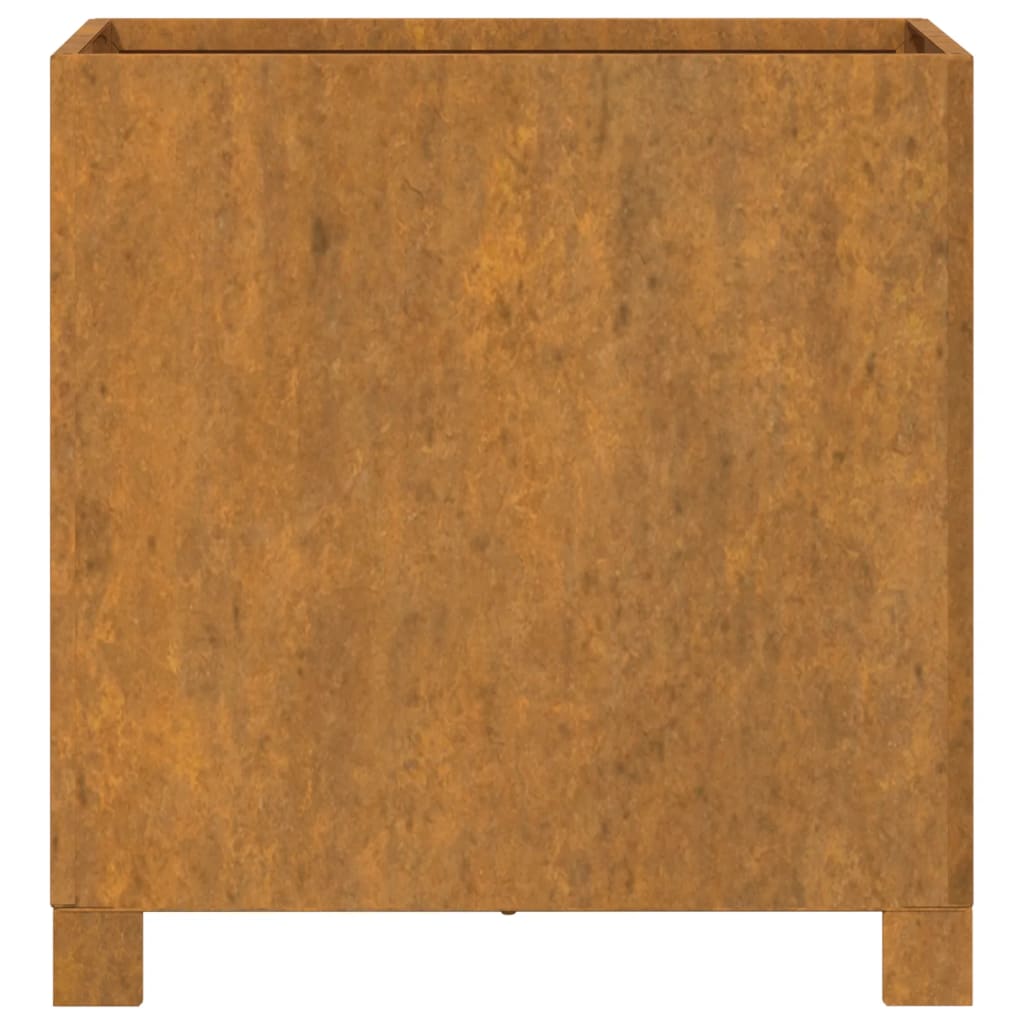 Fioriere con Gambe 2pz Ruggine 42x40x43 cm Acciaio Corten 823681