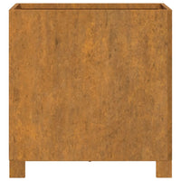 Fioriere con Gambe 2pz Ruggine 42x40x43 cm Acciaio Corten 823681