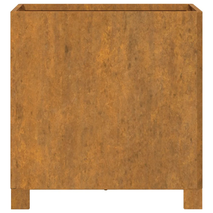 Fioriere con Gambe 2pz Ruggine 42x40x43 cm Acciaio Corten 823681