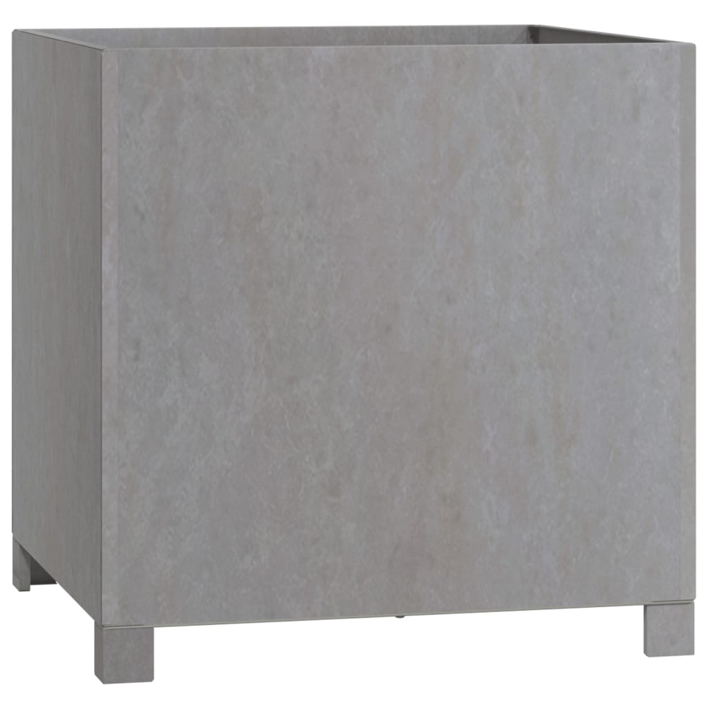 Vassoio per fioriera aiuola rialzata piante fiori terrazza giardino con piedini arrugginiti 49 x 47 x 50 cm acciaio corten marrone 02_0038180