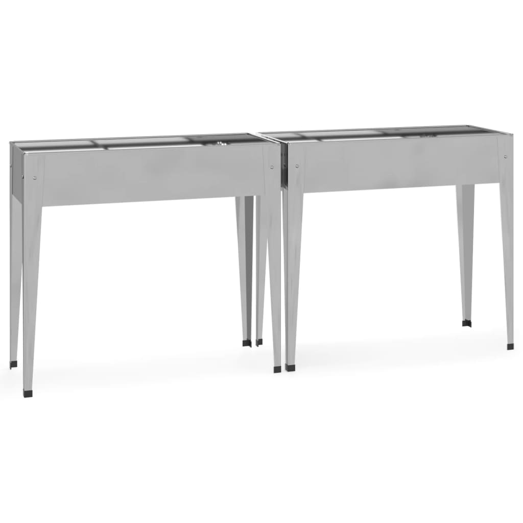 Fioriere da Giardino 2 pz-Vaso da giardino Acciaio Zincato