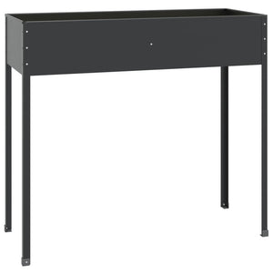 Set da 2 fioriera aiuola rialzata vassoio piante fiori giardino terrazzi acciaio zincato antracite 02_0039008