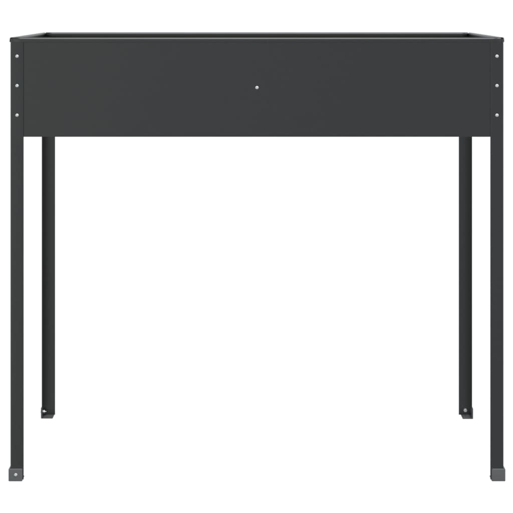 Set da 2 fioriera aiuola rialzata vassoio piante fiori giardino terrazzi acciaio zincato antracite 02_0039008