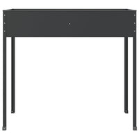 Set da 2 fioriera aiuola rialzata vassoio piante fiori giardino terrazzi acciaio zincato antracite 02_0039008