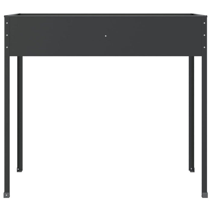 Set da 2 fioriera aiuola rialzata vassoio piante fiori giardino terrazzi acciaio zincato antracite 02_0039008