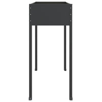 Set da 2 fioriera aiuola rialzata vassoio piante fiori giardino terrazzi acciaio zincato antracite 02_0039008