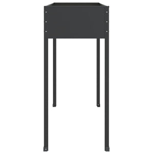 Set da 2 fioriera aiuola rialzata vassoio piante fiori giardino terrazzi acciaio zincato antracite 02_0039008