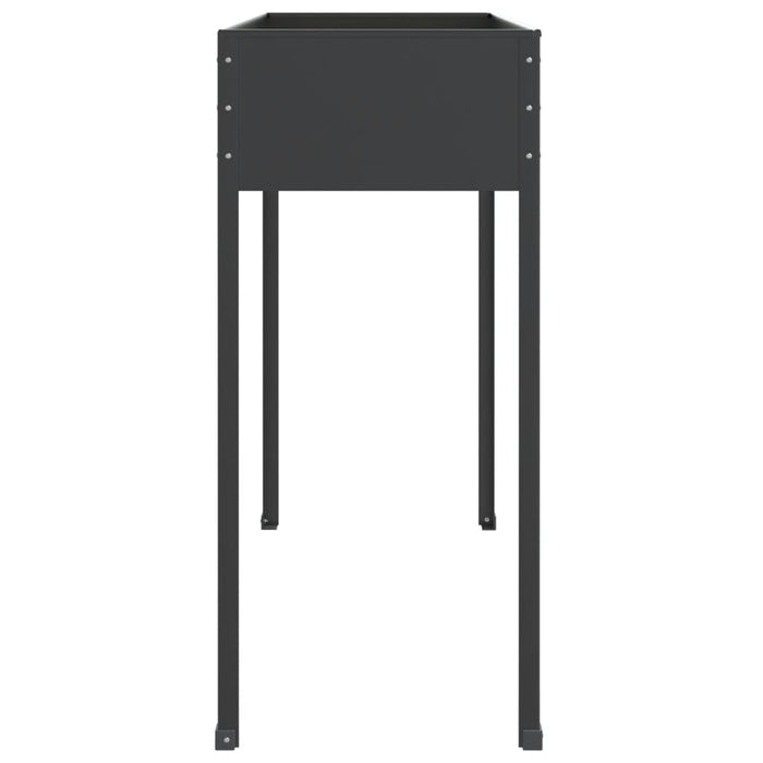 Set da 2 fioriera aiuola rialzata vassoio piante fiori giardino terrazzi acciaio zincato antracite 02_0039008