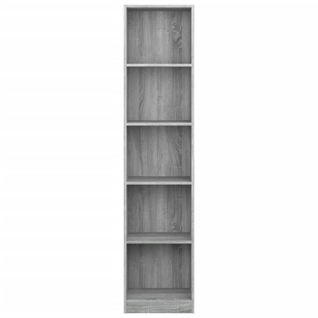 Libreria 5 Ripiani Grigio Sonoma 40x24x175 cm Legno Multistrato 816069
