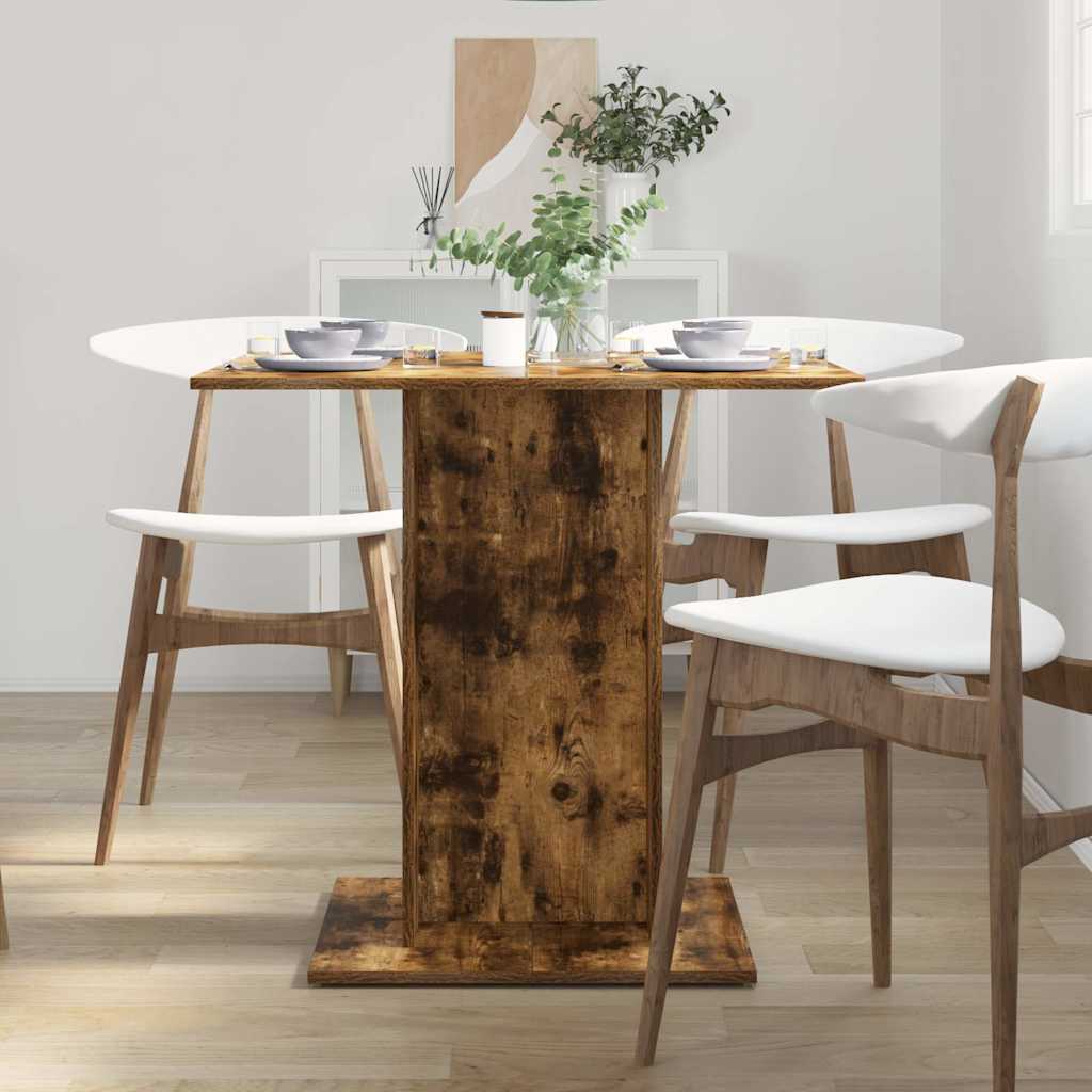 Tavolo da Pranzo rovere fumo 80x80x75 cm Legno Multistrato 825822