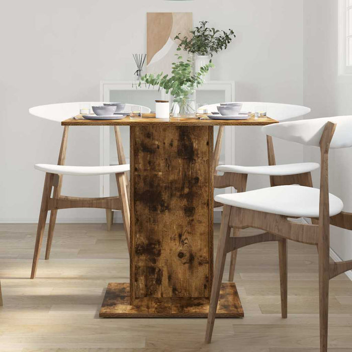 Tavolo da Pranzo rovere fumo 80x80x75 cm Legno Multistrato 825822