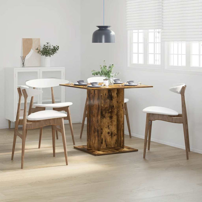 Tavolo da Pranzo rovere fumo 80x80x75 cm Legno Multistrato 825822