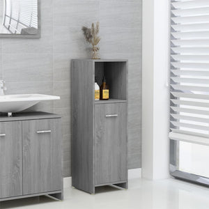 Armadietto Bagno Grigio Sonoma 30x30x95 cm in Legno Multistrato 825838