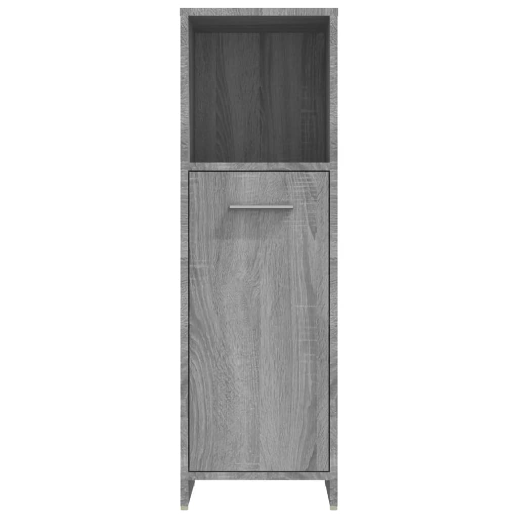 Armadietto Bagno Grigio Sonoma 30x30x95 cm in Legno Multistrato cod mxl 16359