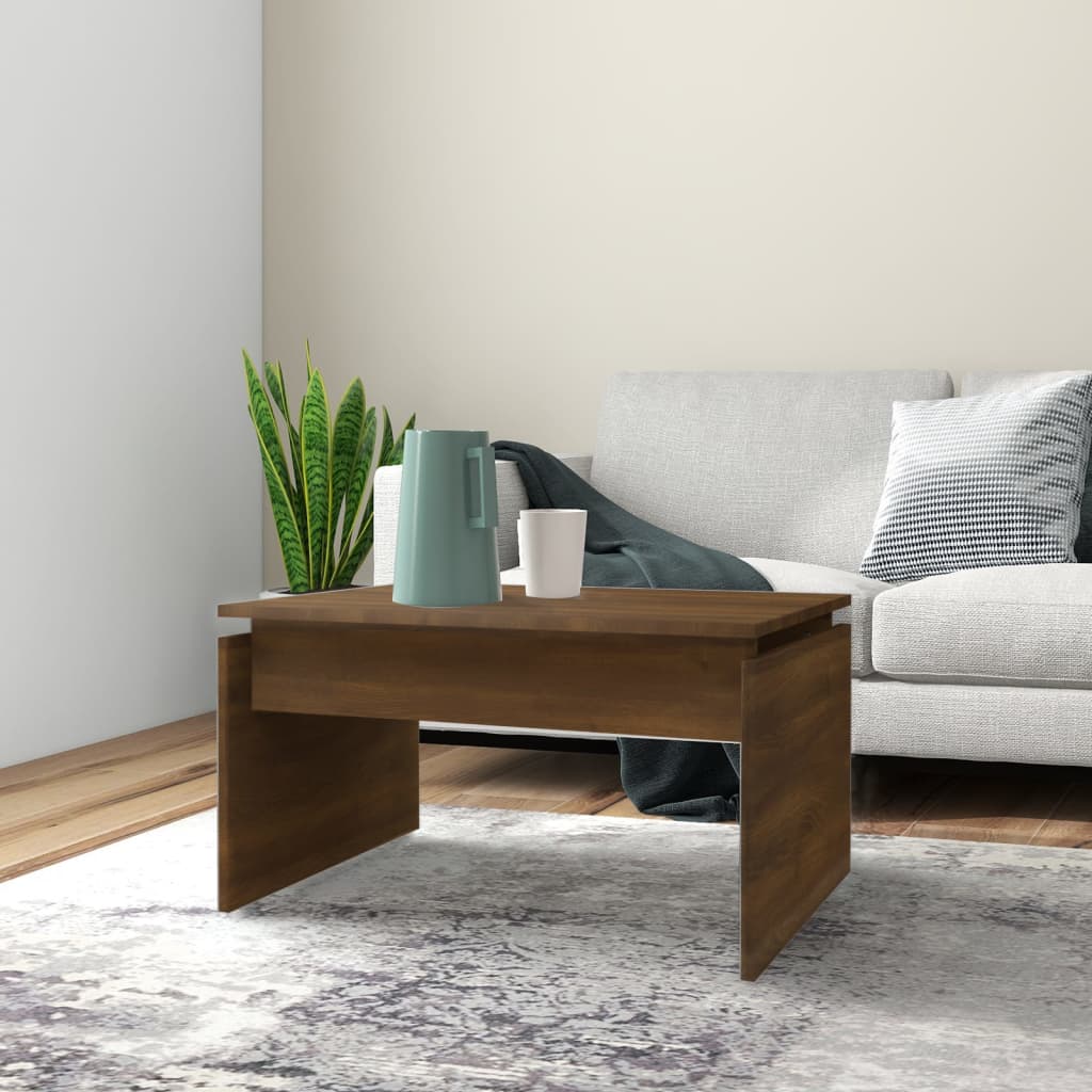 Tavolino da Salotto-Tavolino da soggiorno-Tavolo Rovere Marrone 68x50x38 cm in Multistrato