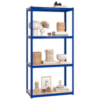 Scaffali a 4 Ripiani 3 pz Blu in Acciaio e Legno Multistrato 3154139