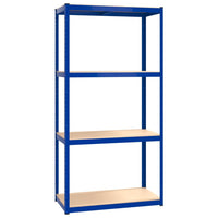 Scaffali a 4 Ripiani 3 pz Blu in Acciaio e Legno Multistrato 3154139