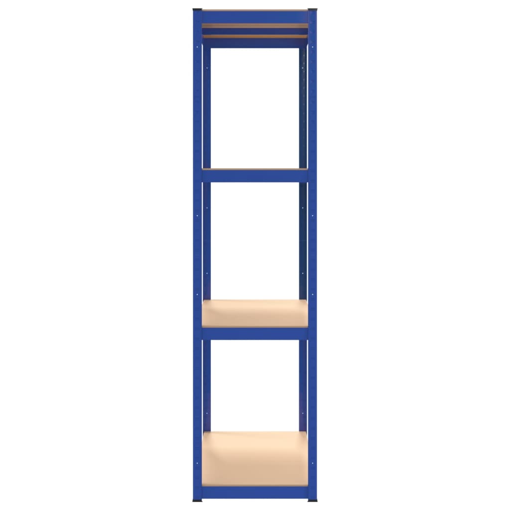 Scaffali a 4 Ripiani 3 pz Blu in Acciaio e Legno Multistrato 3154139