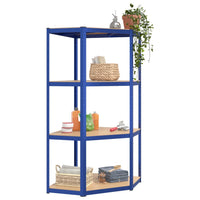 Scaffali a 4 Ripiani 2 pz Blu in Acciaio e Legno Multistrato 3154147