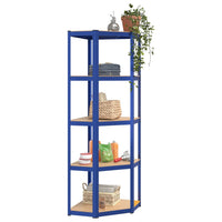 Scaffali a 5 Ripiani 3 pz Blu in Acciaio e Legno Multistrato 3154166
