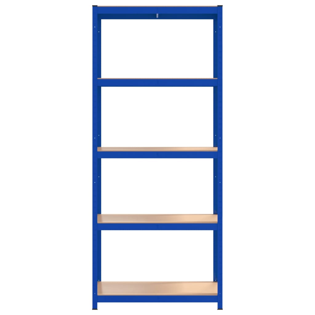 Scaffali a 5 Ripiani 3 pz Blu in Acciaio e Legno Multistrato 3154166