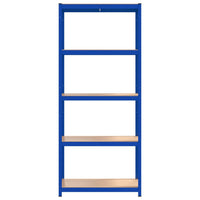 Scaffali a 5 Ripiani 3 pz Blu in Acciaio e Legno Multistrato 3154166